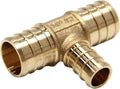 200PC EFIELD Barb Pex 3/4" x 3/4" x 1/2" Reducing Tee Brass Crimp Fittings | by EFIELDPEXTUBING