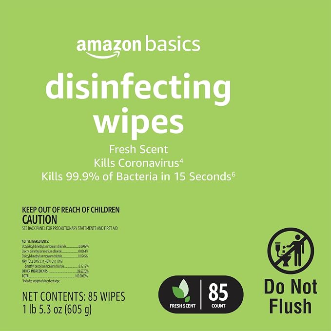 Amazon Basics Wipes, Lemon & Fresh Scent, Sanitizes/Cleans/Deodorizes - Image 4