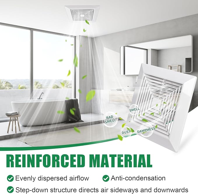 Spring-loaded Bathroom exhaust fan cover, grille bathroom fan cover replacement - Image 3
