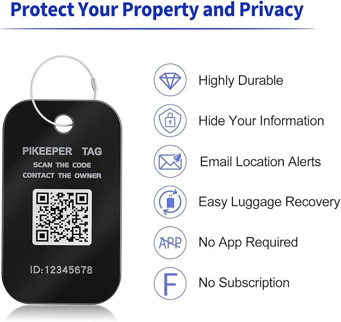 Smart Luggage Tags with QR Code Location Display - Image 2