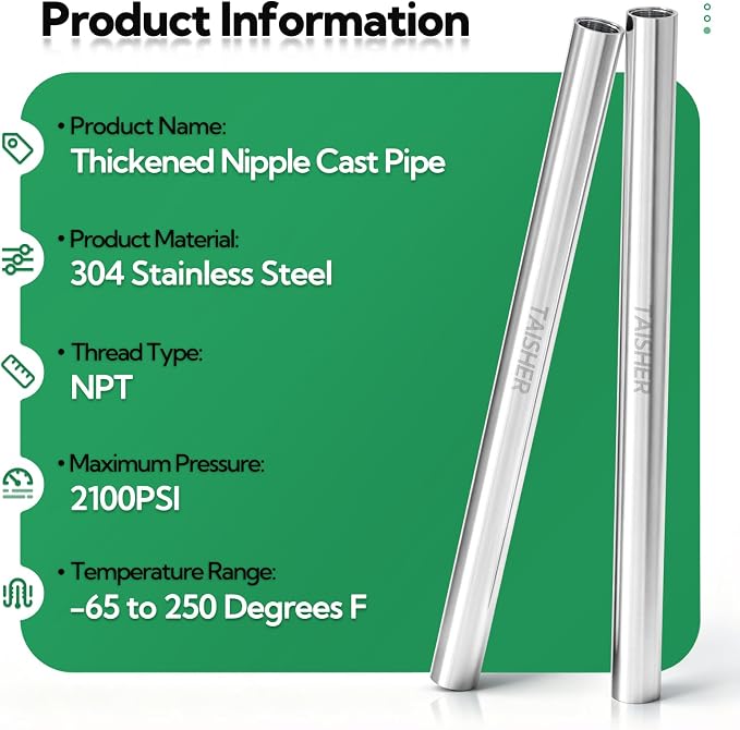 1pcs Thickened Nipple Cast Pipe 1/4" NPT Female - Image 3