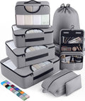 Veken 8 Set Packing Cubes for Travel Essentials, Suitcase Organizer Bags in 4 by Veken