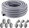 1inch 25ft Electrical Conduit Kit, Liquid-Tight Conduit and Connector | Flex by ANSGERY