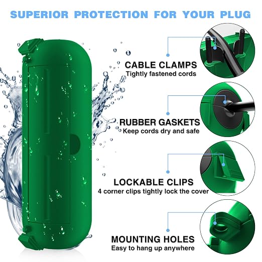 9 Pack Outdoor Waterproof Extension Cord Safety Cover, - Image 8