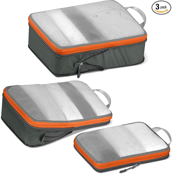 Cipway Mesh Compression Packing Cubes, Ultralight See Through Luggage Organizer by Cipway
