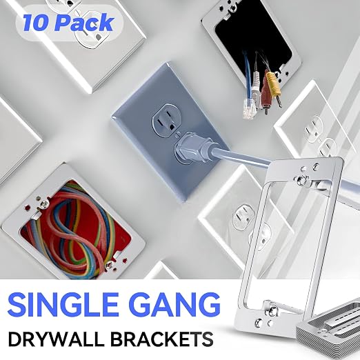 Low Voltage Mounting Bracket 1 Gang, Wall Plate Repair Spacer, Metal Low - Image 4