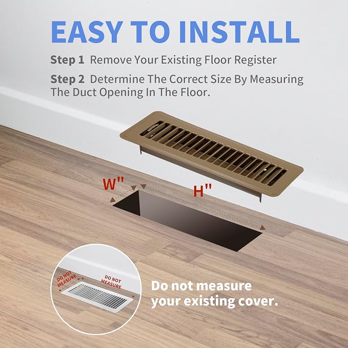 Howeall 2 Pack 2" x 10" Floor Register - Image 6