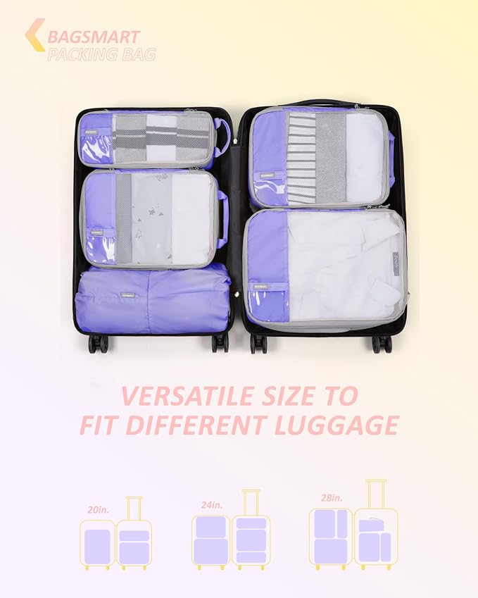 BAGSMART 6 Set /4 Set/2 Set Compression Packing Cubes - Image 3