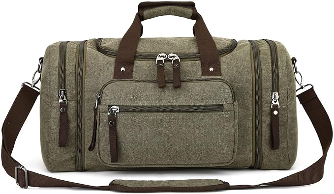 Duffle Bag for Travel, Large Canvas Duffel Bag for Travelling Overnight by VanBasic