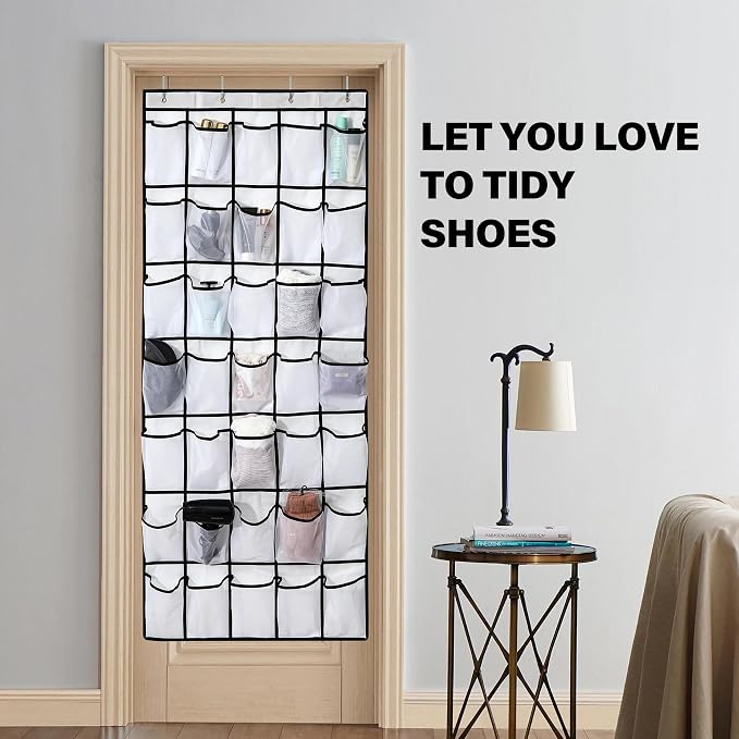 35Large Pockets Over The Door Shoe Organizer, Mesh Pockets Shoe Holder Rack - Image 7