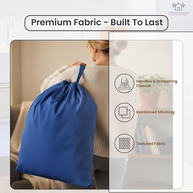 LFH Home Cotton Canvas Large Laundry Bag - Image 7