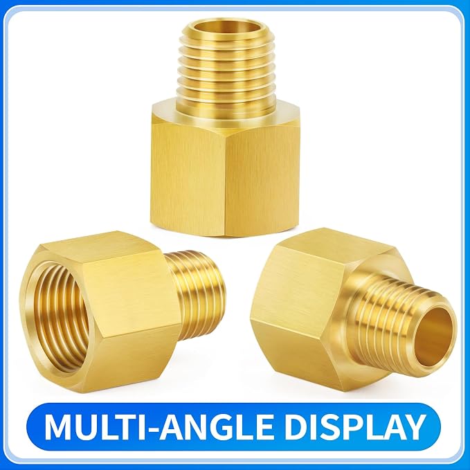 ChillWaves Brass Pipe Fitting Extension Adapter 3/4" NPT Female x 3/4" NPT Male - Image 3
