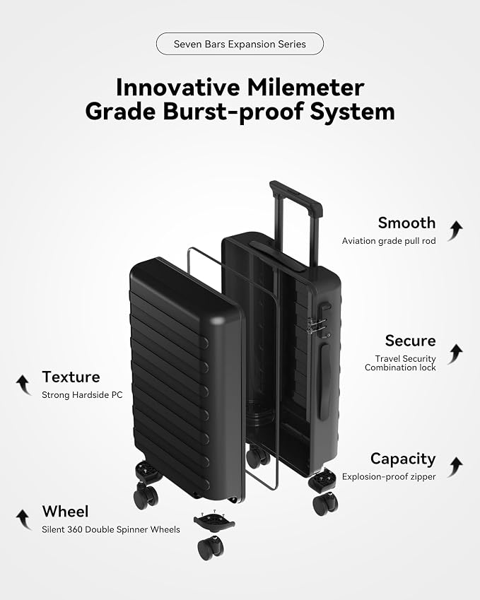 NINETYGO Medium Checked Luggage 24 Inch, Checking In Luggage - Image 9