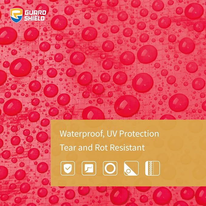 GUARD SHIELD Red Tarp 6x8 Feet Tarps High Visibility Outdoor Poly Cover - Image 5