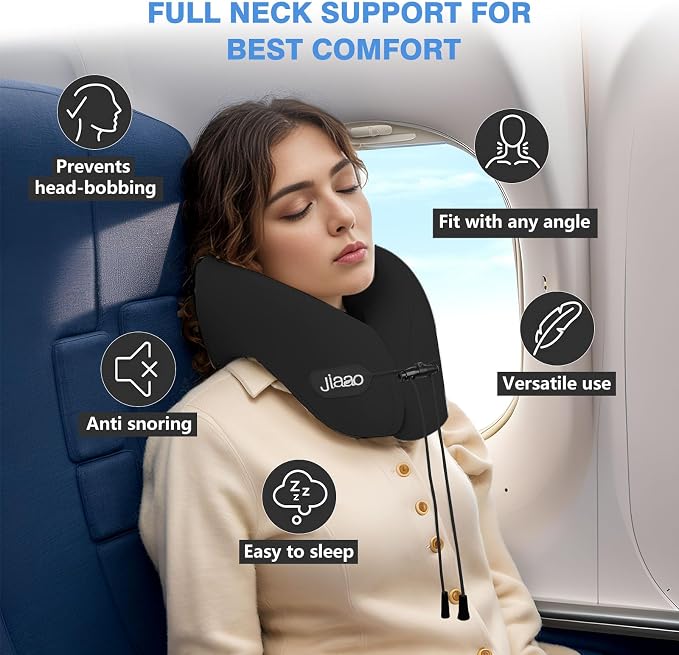 Travel Pillow, Neck Pillow Airplane, Plane Pillow Memory Foam Travel Neck Pillow - Image 3