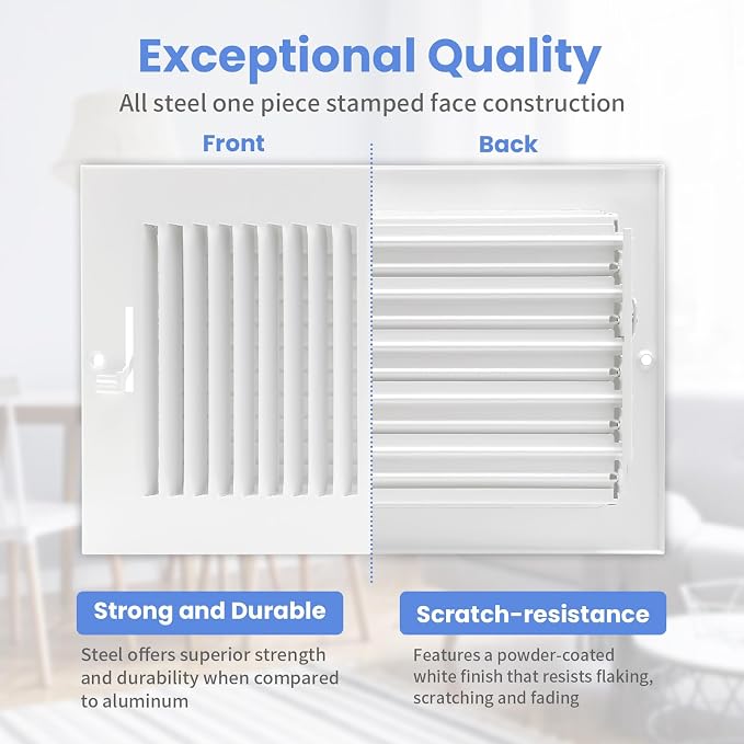 10 x 6 Inch Air Vent Covers for Wall or Ceiling - Image 3