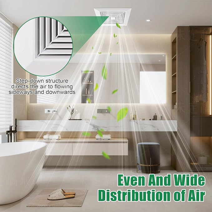 Spring-loaded bathroom exhaust fan cover, grille bathroom fan cover replacement - Image 7