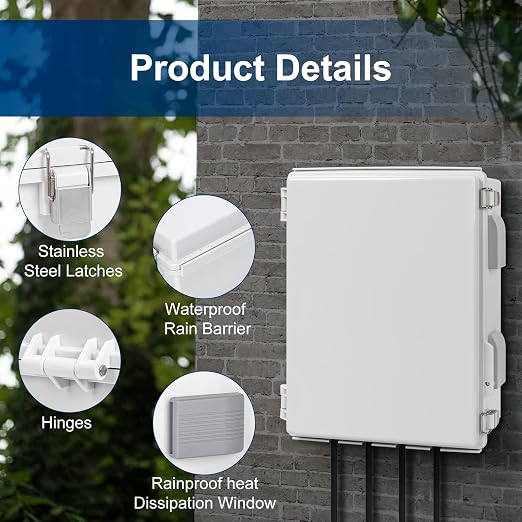 Electrical Junction Box, Ventilated Design, Cable Grommets, Indoor/Outdoor Use - Image 4