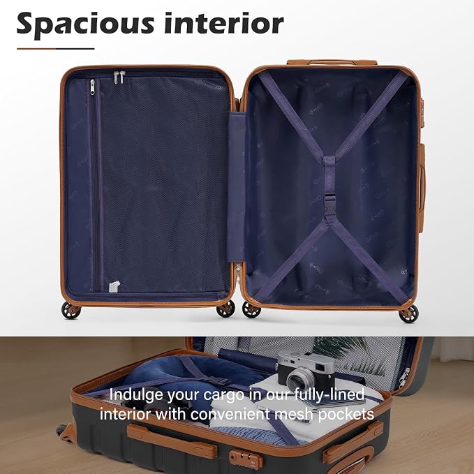 Coolife Luggage 4 Piece Set Suitcase Spinner Hardshell Lightweight TSA Lock - Image 5