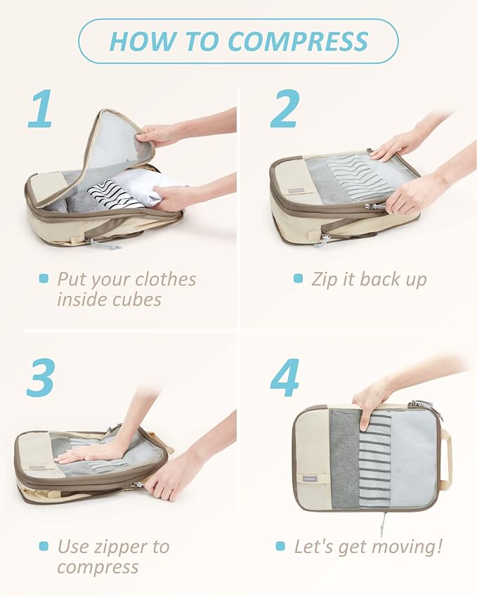 BAGSMART 6 Set /4 Set/2 Set Compression Packing Cubes - Image 6