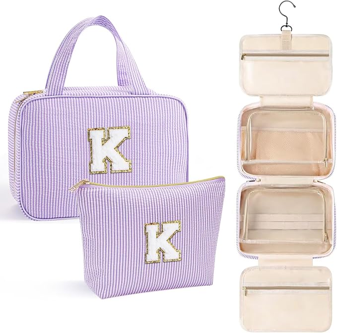 YOOLIFE Initial Toiletry Bag Travel Makeup Bag by YOOLIFE