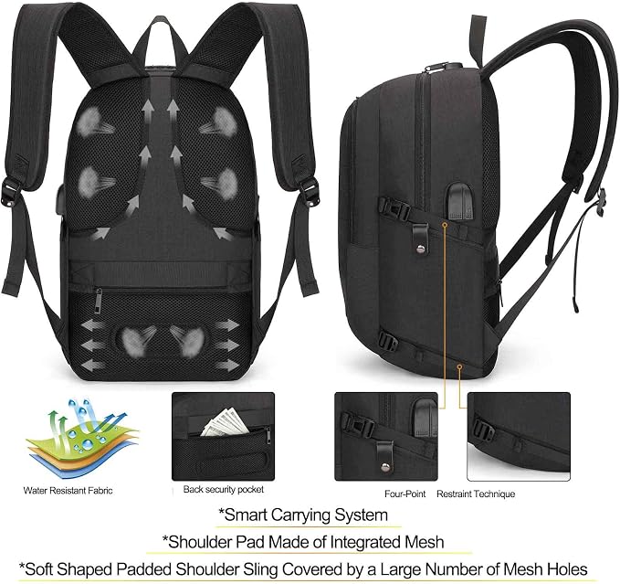 Tzowla Travel Laptop Backpack Water Resistant Anti-Theft Bag - Image 6