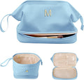 Birthday Gifts for Women, Initial Large Makeup Bag, Personalized Double Layer by Vogewood