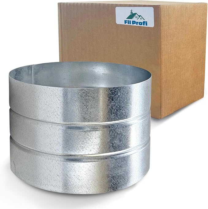 Outside-Fit. 6 Inch Diameter. Round Duct Coupling Sleeve, Galvanized Steel — by Unknown