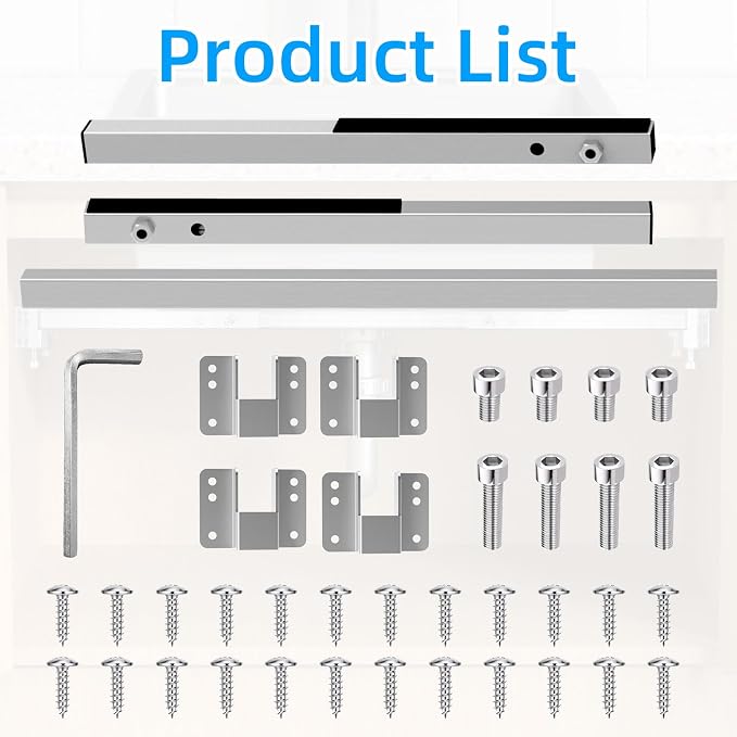 Qualward Undermount Sink Supports Brackets, Adjustable Undermount Sink Support - Image 8