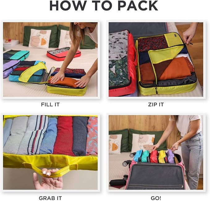 5pc Purple Large Packing Cubes for Suitcases - Image 7