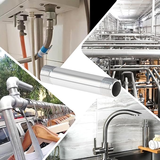 Quickun 304 Stainless Steel Pipe Fitting, 3/4" NPT x 3/4" NPT Male Malleable - Image 6