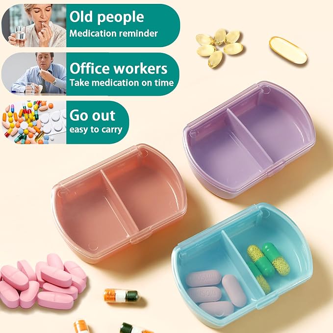 4PCS Small Pill Case Travel Pill Box Cute Pill Organizer - Image 6