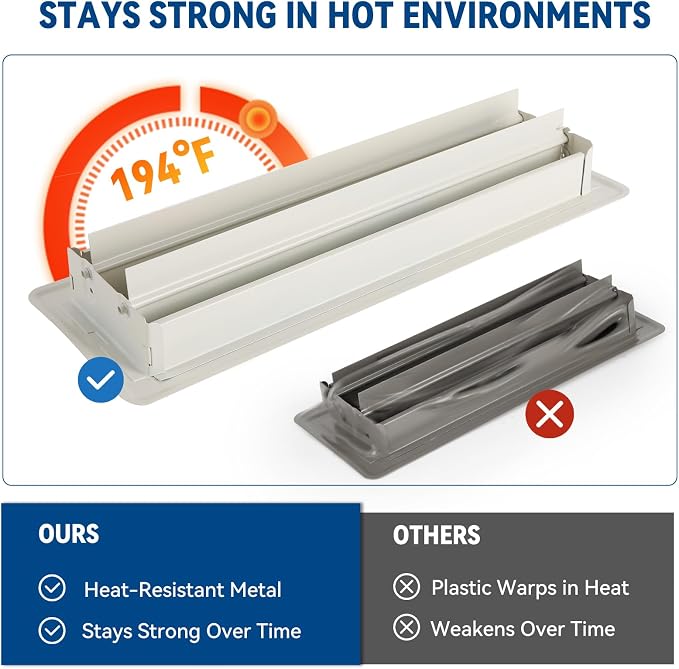 6" x 10" Floor Register Vent Covers 2-Pack, Cream White - Image 6