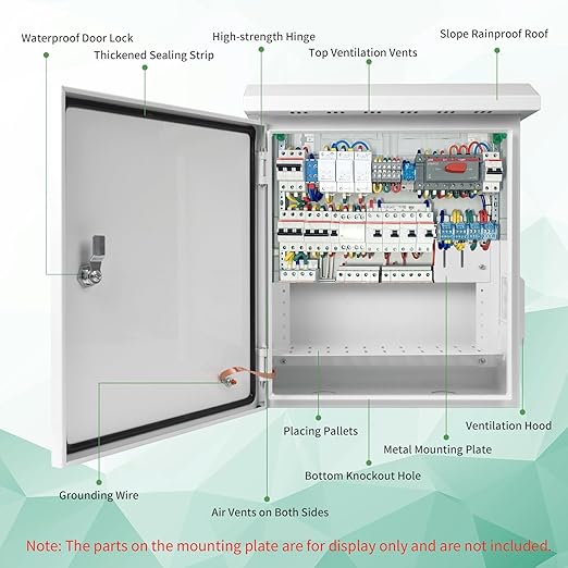 Outdoor Electrical Box with Thermostat and Cooling Fan 20'' x 16'' x 8'' - Image 4