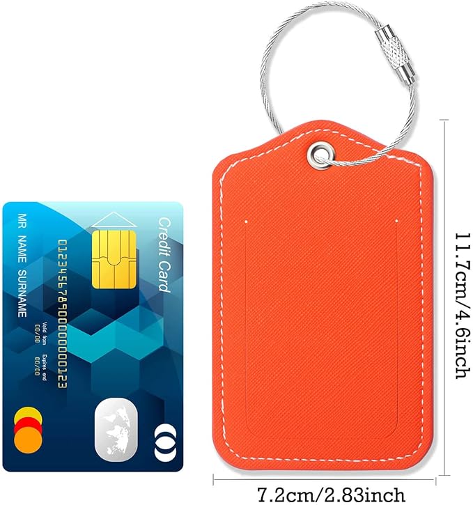 Luggage Tags for Suitcases-Leather Luggage Tag 4 Pack - Image 5