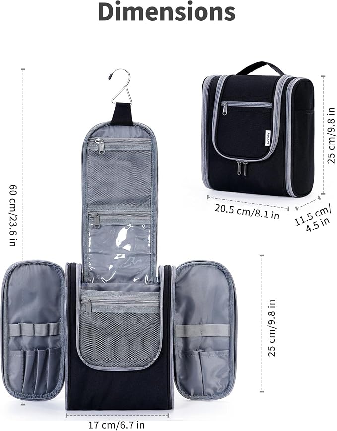Narwey Small Hanging Travel Toiletry Bag Cosmetic Make Up Organizer - Image 8