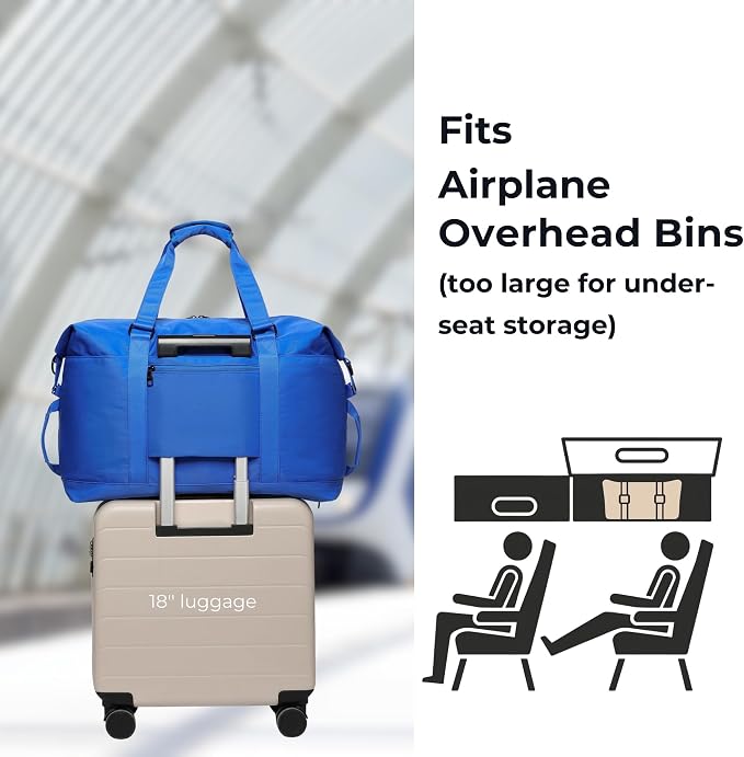 SUNNY BIRD Duffel with Utility Pouch, 40L Weekender Overnight Bag with Shoe - Image 2