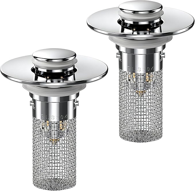 2PCS Bathroom Sink Stopper Hair Catcher, Pop Up Sink Drain Stopper by Unknown