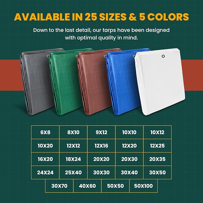 Tarp Cover White Heavy Duty 20 Mill Thick Material, Waterproof 24'X24' Great - Image 7