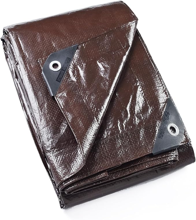 GUARD SHIELD Brown Tarp 20x30 Feet Waterproof Tarps Lightweight Camping Tarp by GUARDSHIELD