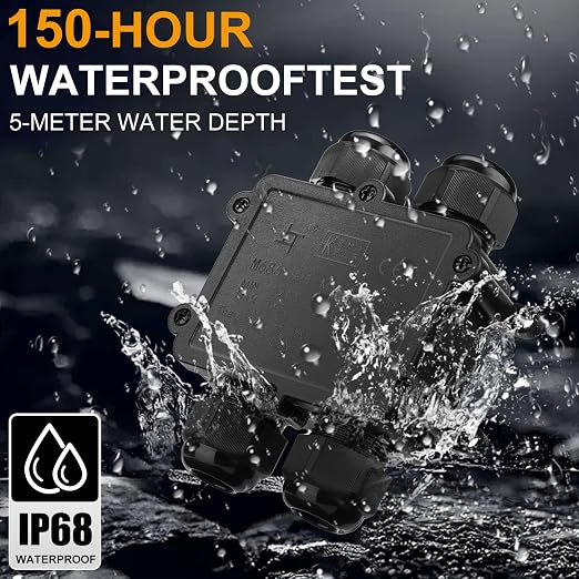 IP68 Waterproof Junction Box, H-Shape 4-Way Outdoor Electrical Box withM25 - Image 3
