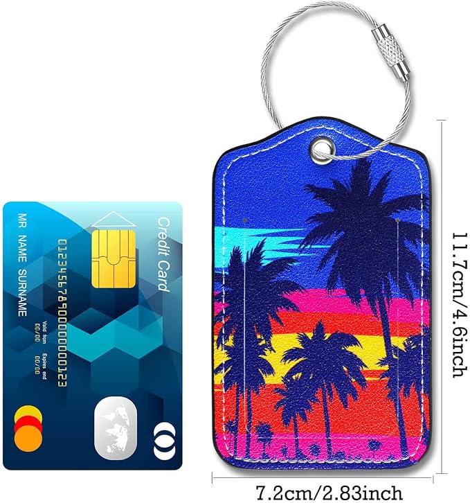 Luggage Tags for Suitcases-Leather Luggage Tag 4 Pack - Image 4