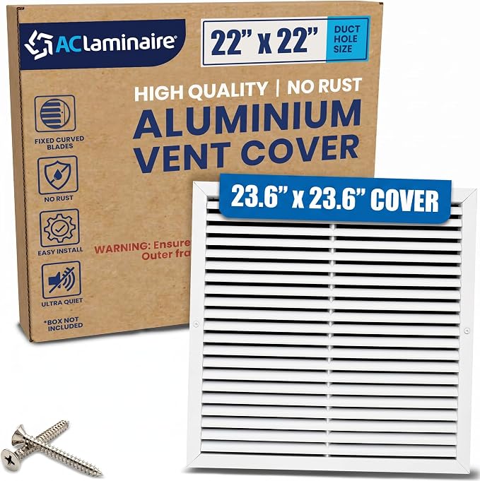 22x22 Aluminum Wall Ceiling Air Return Vent Cover HVAC Rustproof Grille by ACLAMINAIRE