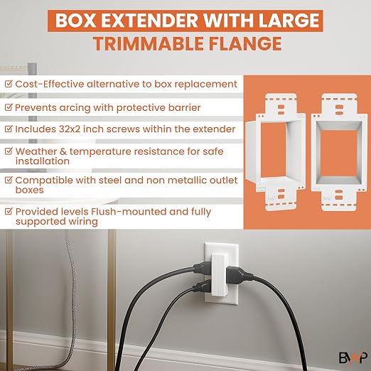 BWP 2 Pack Electrical Outlet Box Extender 1 Gang - Image 5