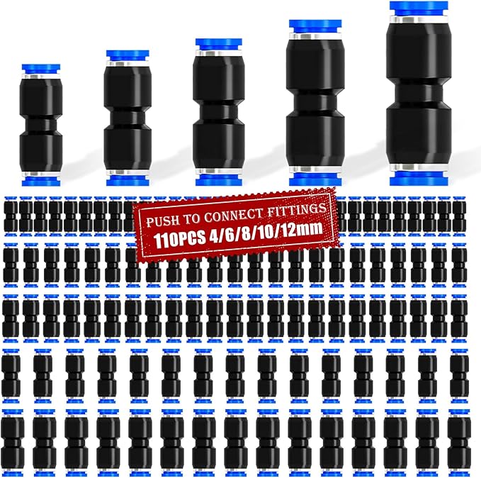 mxuteuk 110PCS Quick Connect Air Hose Fittings, 4/6/8/10/12mm Straight Push to by mxuteuk