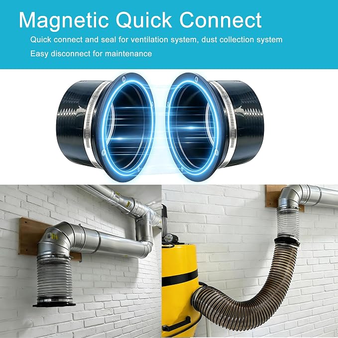 6" Magnetic Hose Connector, Quick Snap Coupler - Image 4