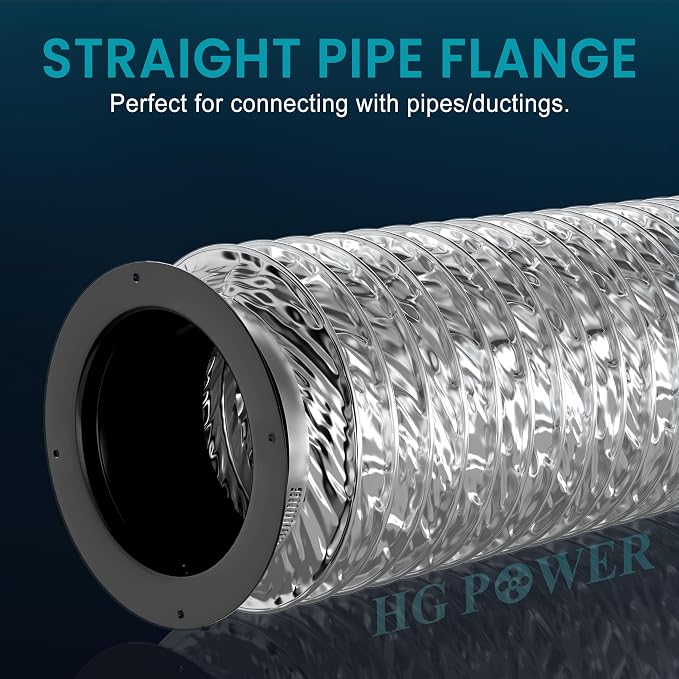 6 Inch Duct Connector, HG Power 150mm Plastic Straight Pipe Flange - Image 2