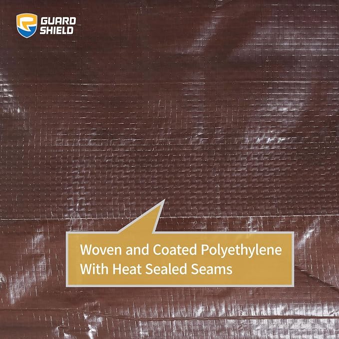 GUARD SHIELD Brown Tarp 20x30 Feet Waterproof Tarps Lightweight Camping Tarp - Image 5