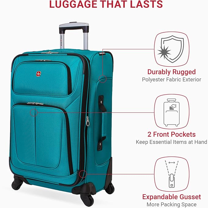 SwissGear Sion Softside Expandable Luggage – Medium Checked Suitcase - Image 4