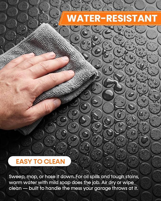SEAL 8 x 20 FT Premium Garage Floor Mat, Solid 2.8mm Thick Lay-Flat Black - Image 5